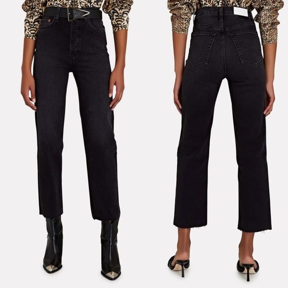 Re/Done Women’s 70s Stove Pipe Jeans in Washed Noir (Black) Size 29‎ - Picture 1 of 8
